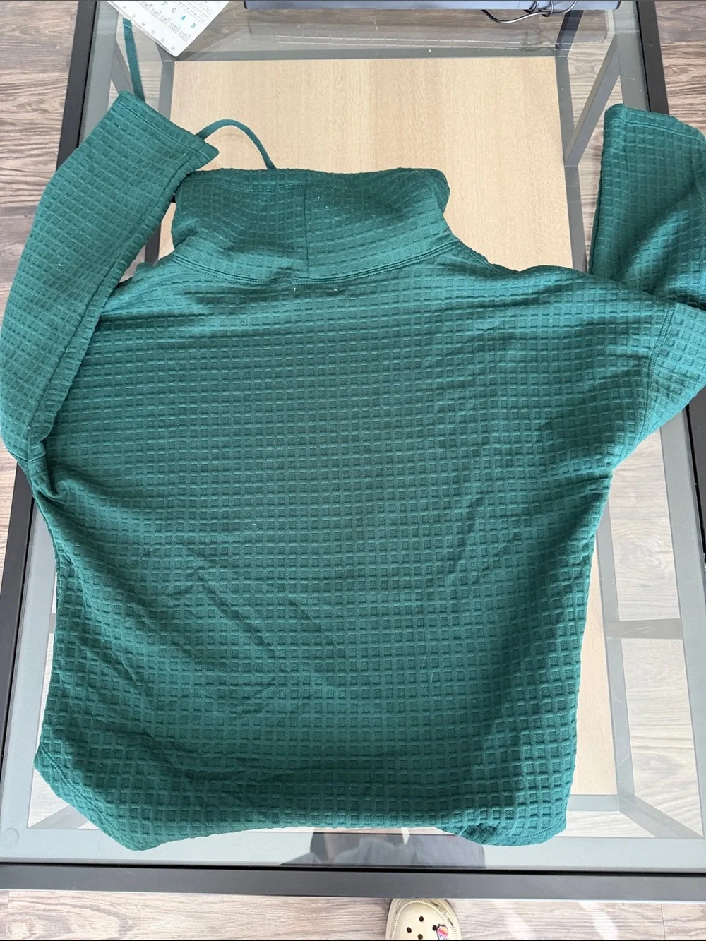 Max Studio Teal Waffle-Knit Hoodie